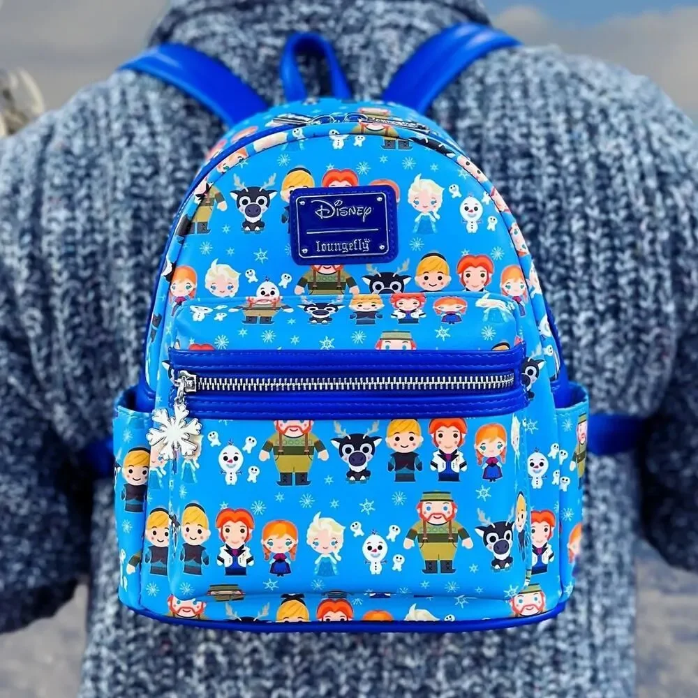Loungefly Disney Frozen Chibi Mini Backpack Elsa Anna Olaf Bag AOP Vegan Leather